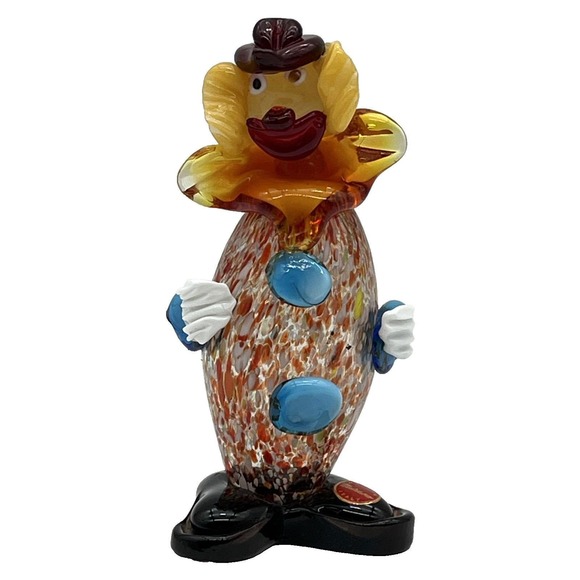 Murano Other - Murano Art Glass Clown Figurine Italy Hand Blown Multicolor Vintage Decor 6.5"